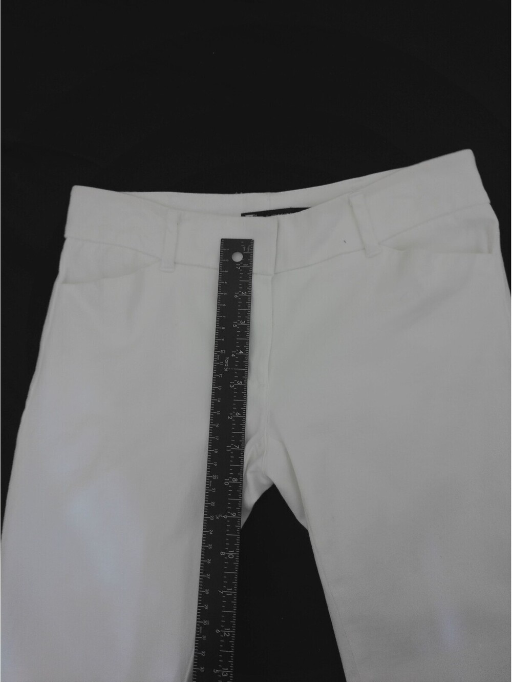 7 Ave Womens Cropped Capri Pants White Slim Straight Leg Ankle - Picture 4 of 5